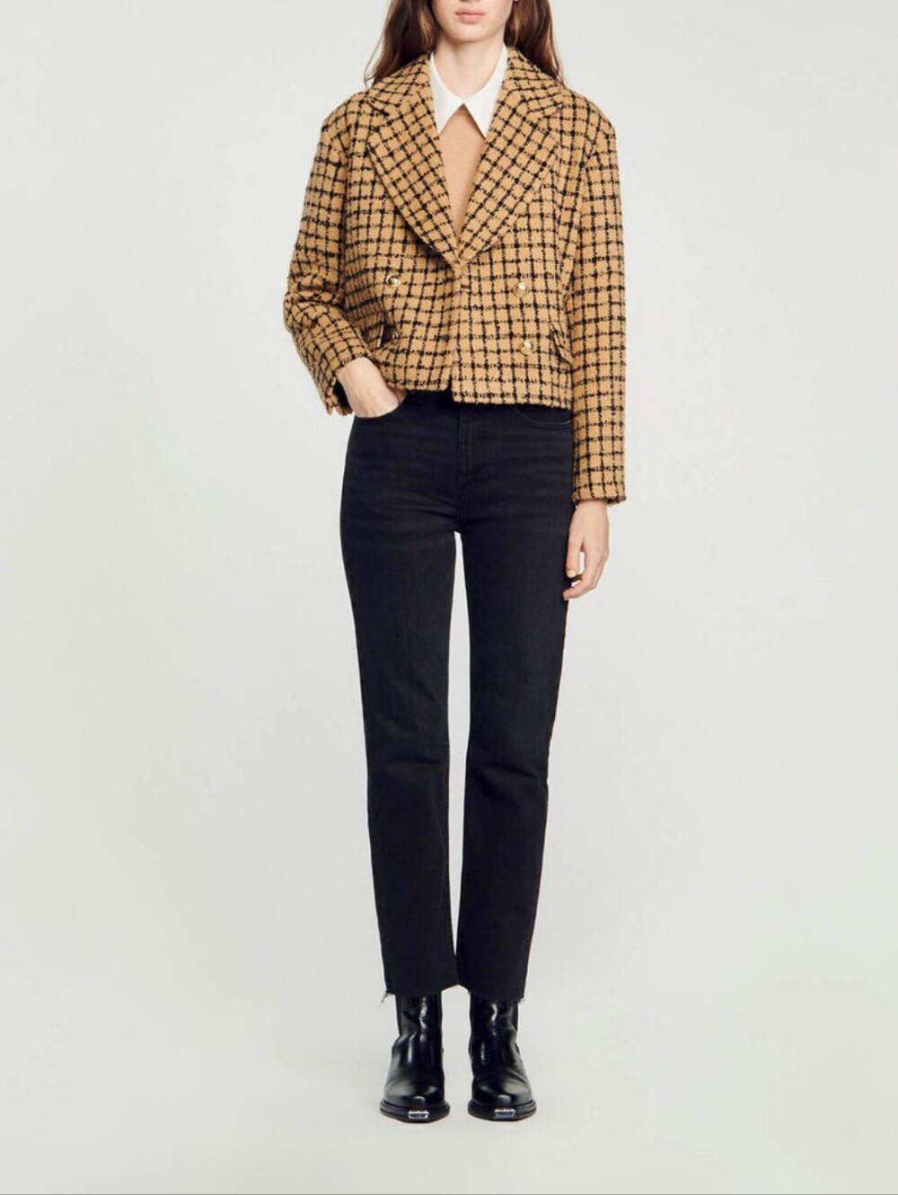 Sandro Women's tweed cropped jacket size 10(42) BNWT